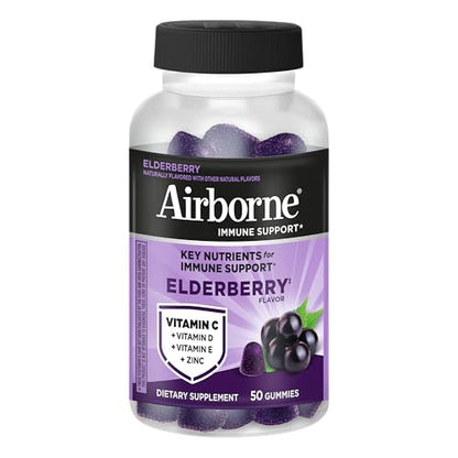 Airborne Elderberry + Zinc & Vitamin C Gummies For Adults, Immune Support Vitamin D & Zinc Gummies With Powerful Antioxidant Vitamins C D & E - PrimeBioHealth - canada supplements