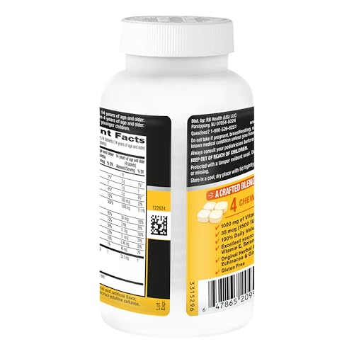 Airborne Vitamin C 1000mg (per Serving) - Citrus Chewable Tablets (116 Count in a Bottle), Gluten-Free Immune Support Supplement, with Vitamins A C E, Zinc, Selenium - PrimeBioHealth - canada supplements