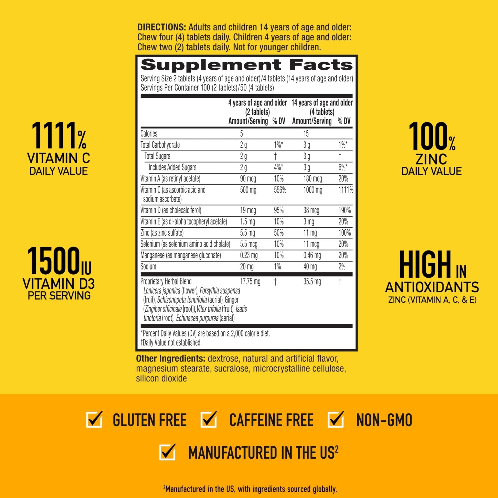 Airborne Vitamin C 1000mg (per Serving) - Citrus Chewable Tablets (116 Count in a Bottle), Gluten-Free Immune Support Supplement, with Vitamins A C E, Zinc, Selenium - PrimeBioHealth - canada supplements