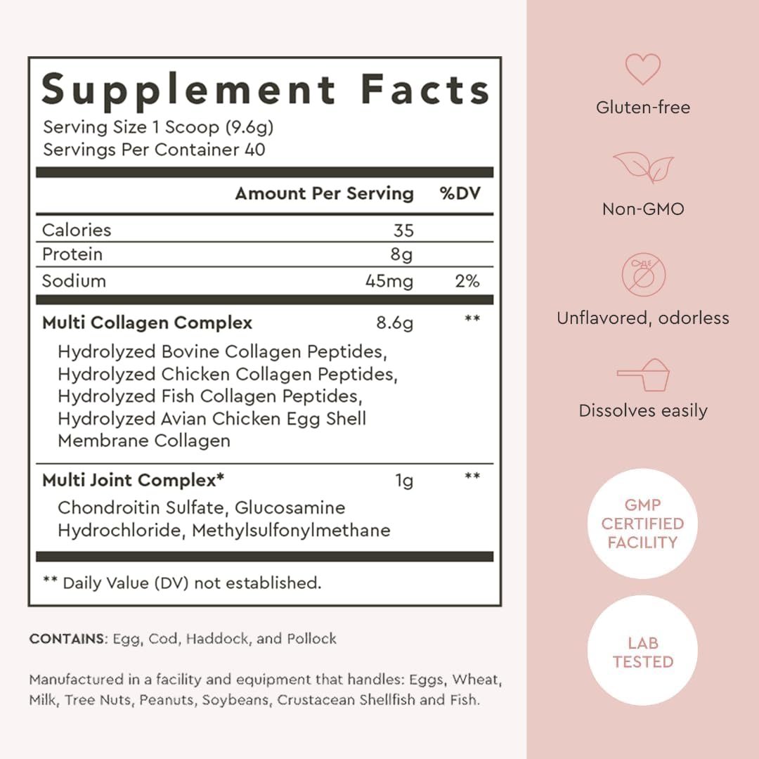 Alaya Multi Collagen Powder - Type I, II, III, V, X Hydrolyzed Collagen Peptides Protein Powder Supplement with MSM - PrimeBioHealth - canada supplements