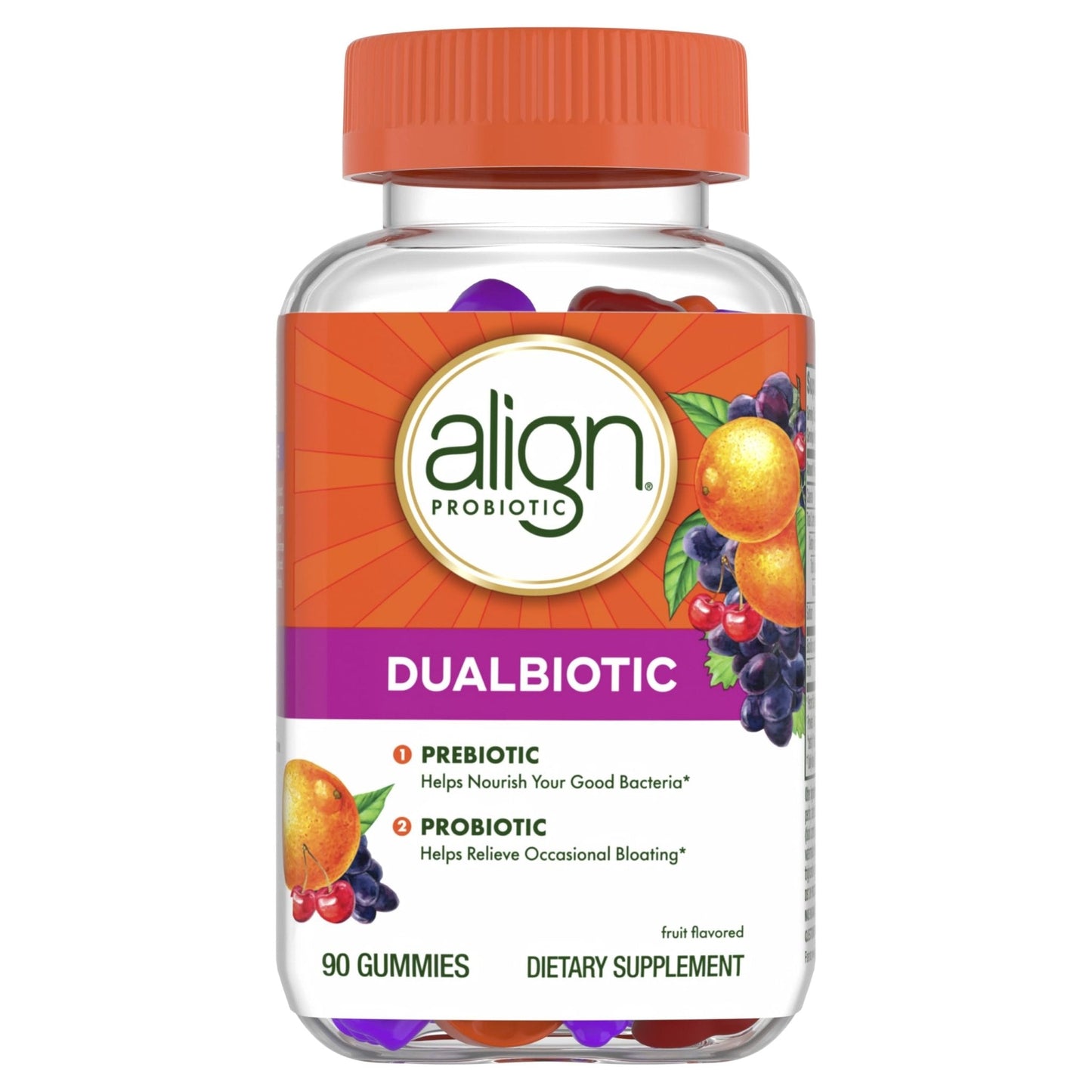 Align Dualbiotic, Prebiotics and Probiotics for Women and Men, Probiotics for Digestive Health, Prebiotics Help Nourish Good Bacteria, Natural Fruit Flavors - PrimeBioHealth - canada supplements