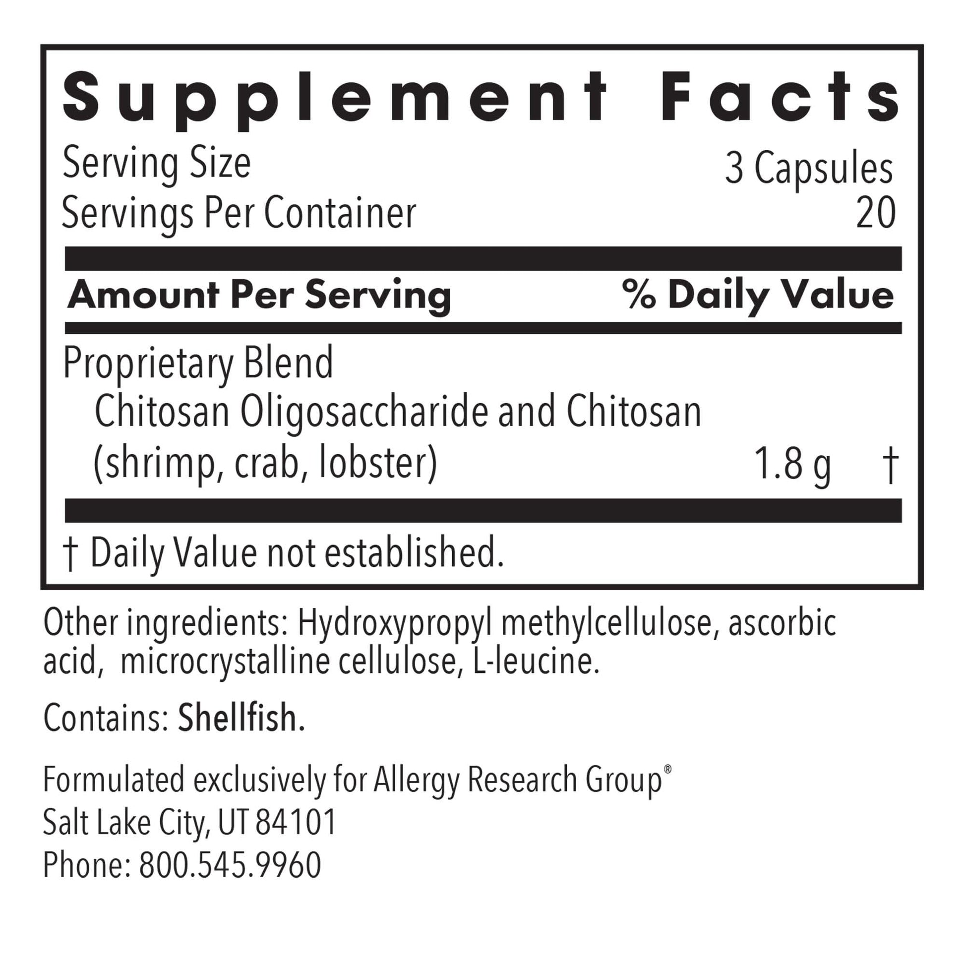 Allergy Research Group MicroChitosan Supplement - Chitosan, Chitosan Oligosaccharide, Cleansing Support Binder, Enhanced Detoxification - PrimeBioHealth - canada supplements