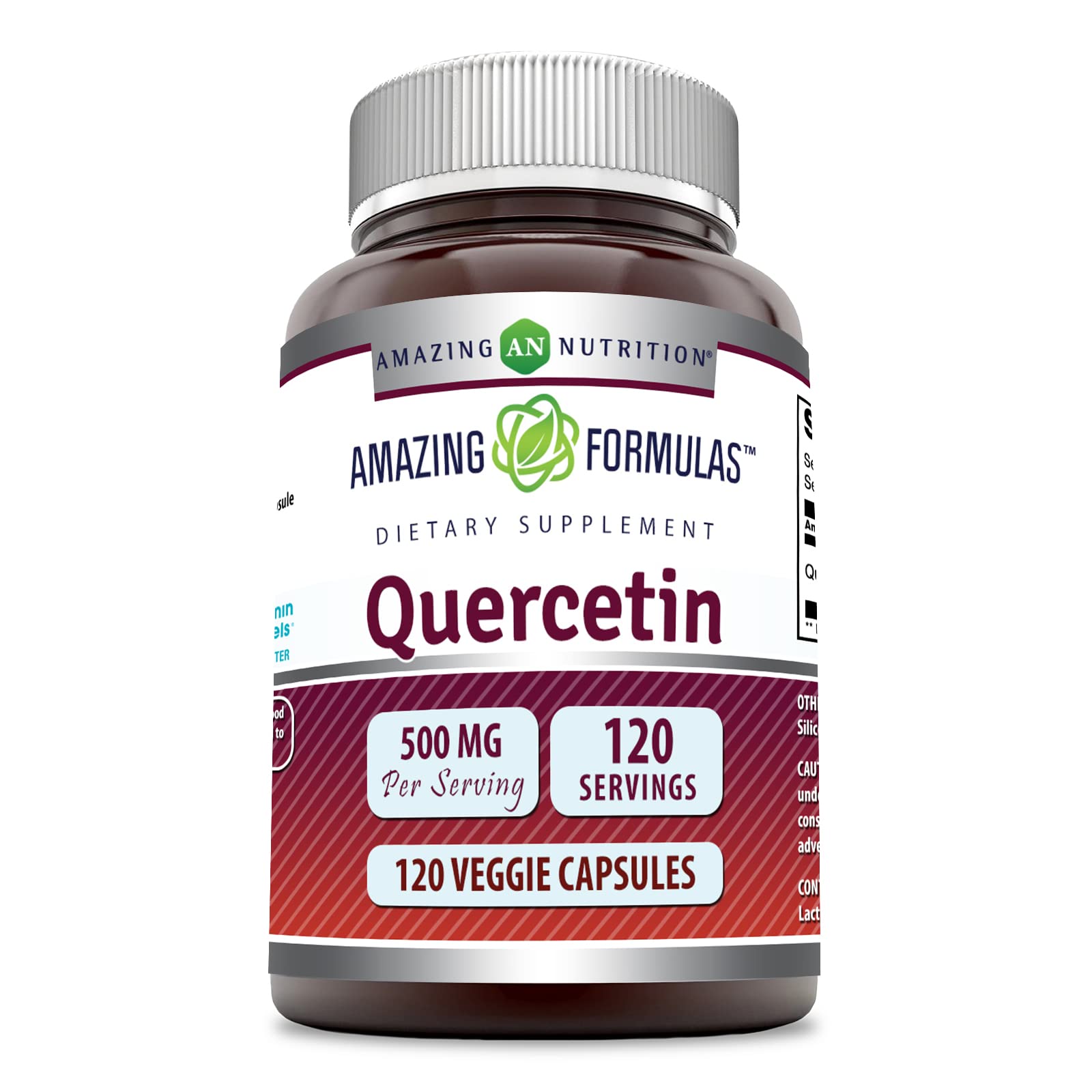 Amazing Formulas Quercetin 500mg 120 Veggie Capsules Supplement - Non-GMO - Gluten Free - Supports Overall Health & Well Being - PrimeBioHealth - canada supplements