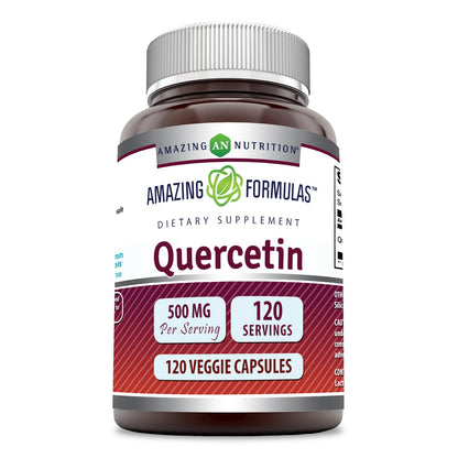 Amazing Formulas Quercetin 500mg 120 Veggie Capsules Supplement - Non-GMO - Gluten Free - Supports Overall Health & Well Being - PrimeBioHealth - canada supplements