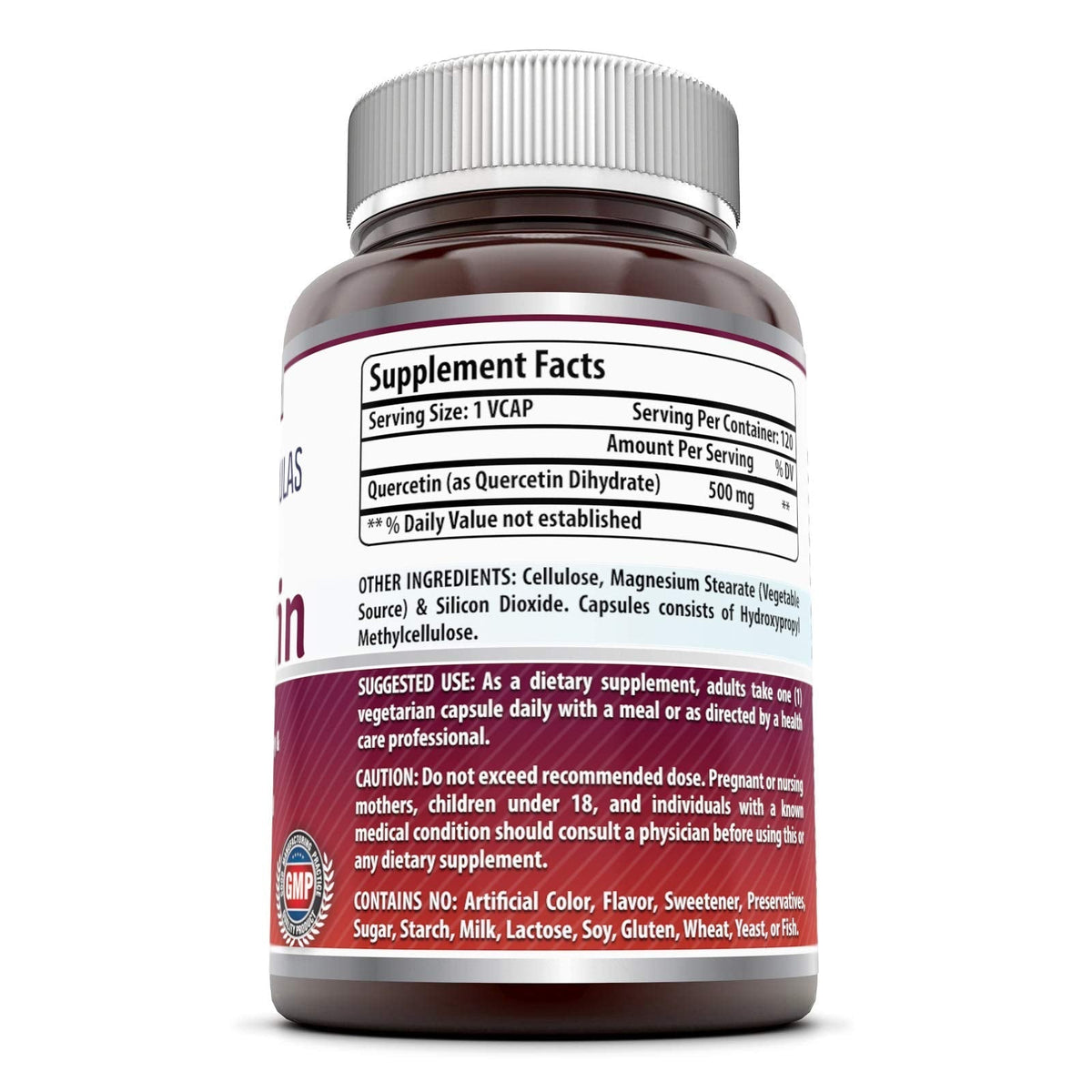 Amazing Formulas Quercetin 500mg 120 Veggie Capsules Supplement - Non-GMO - Gluten Free - Supports Overall Health & Well Being - PrimeBioHealth - canada supplements