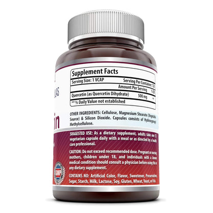 Amazing Formulas Quercetin 500mg 120 Veggie Capsules Supplement - Non-GMO - Gluten Free - Supports Overall Health & Well Being - PrimeBioHealth - canada supplements