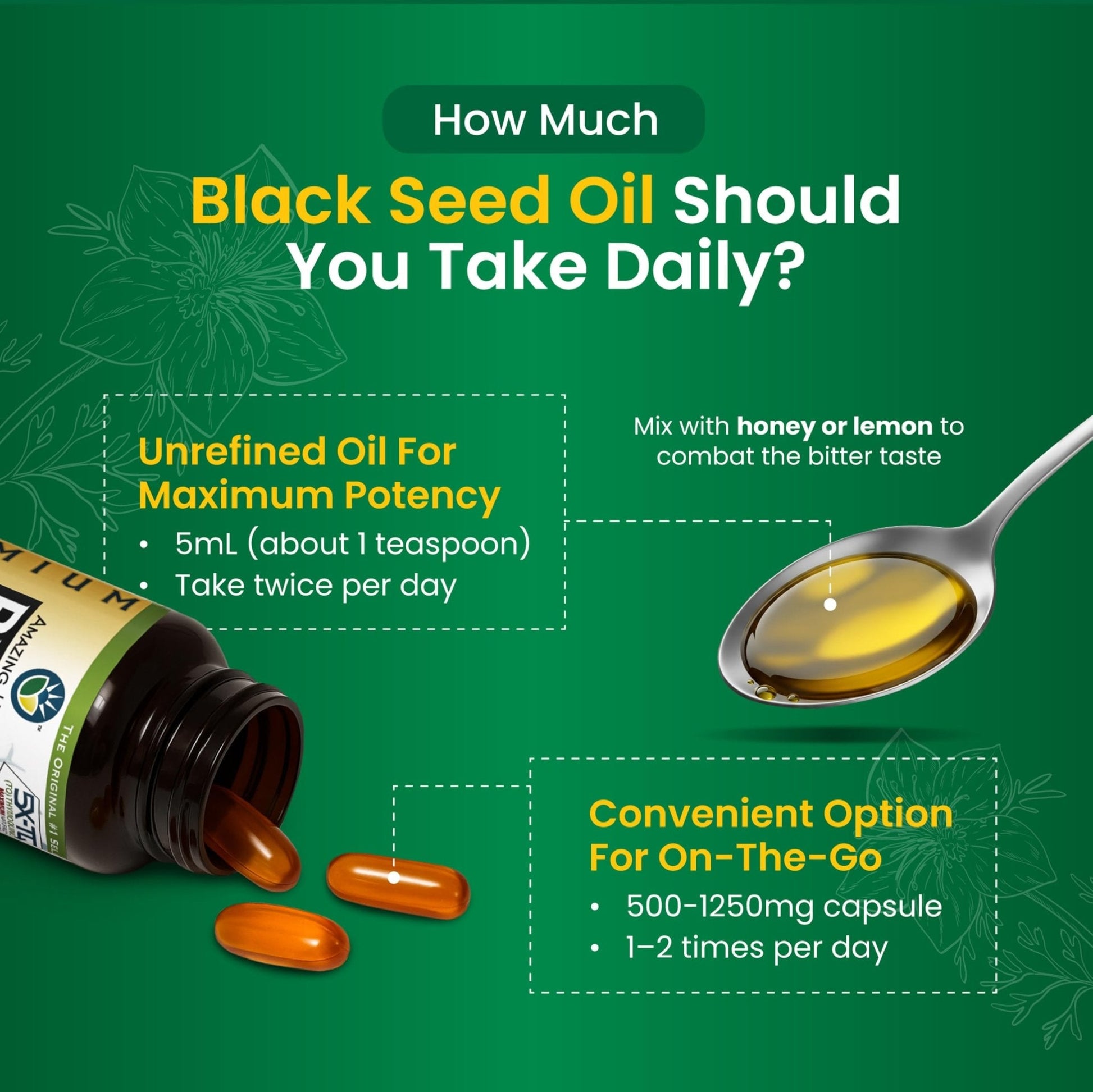 Amazing Herbs Premium Liquid Black Seed Oil - Cold Pressed with Nigella & Sativa, Aids in Digestive Health, Omegas 3 6 & 9, Immune Support, Brain Function - PrimeBioHealth - canada supplements