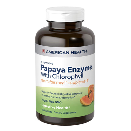 American Health Chewable Papaya Enzyme with Chlorophyll 600 Chwbls - PrimeBioHealth - canada supplements