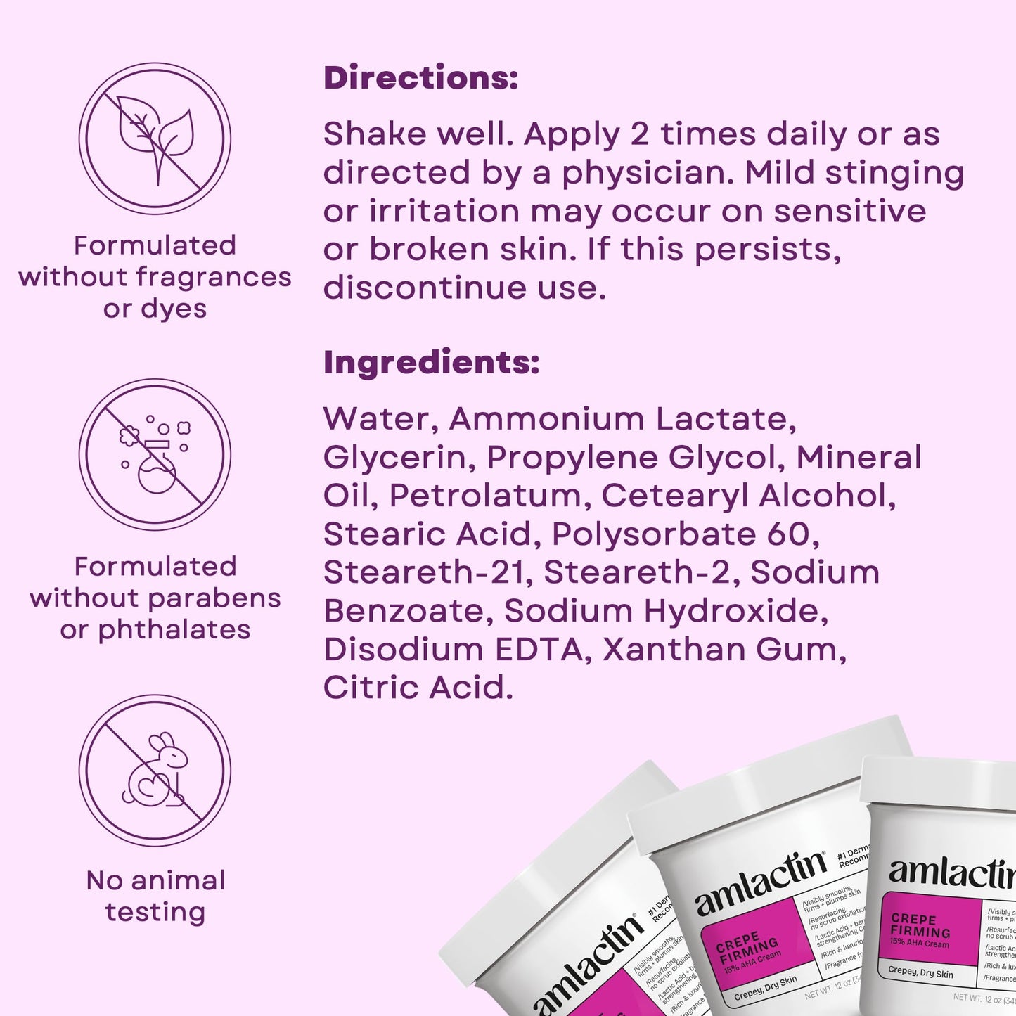 AmLactin Crepe Firming Cream - Therapeutic Skin Tightening Cream for Body – No-Scrub Exfoliator and Moisturizer - PrimeBioHealth - canada supplements