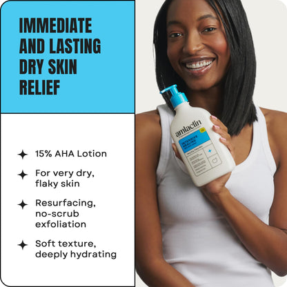 AmLactin Intensive Healing Body Lotion - Therapeutic Lotion for Extremely Dry Skin - No-Scrub Exfoliator and Moisturizer - PrimeBioHealth - canada supplements