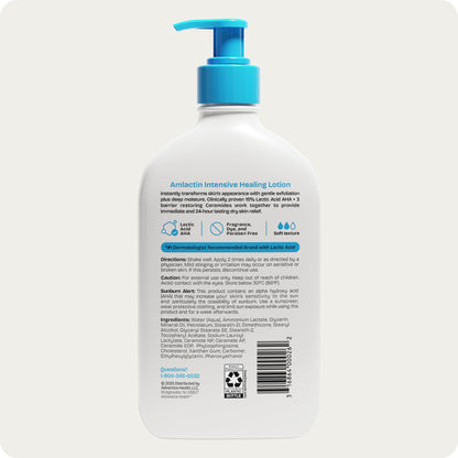 AmLactin Intensive Healing Body Lotion - Therapeutic Lotion for Extremely Dry Skin - No-Scrub Exfoliator and Moisturizer - PrimeBioHealth - canada supplements
