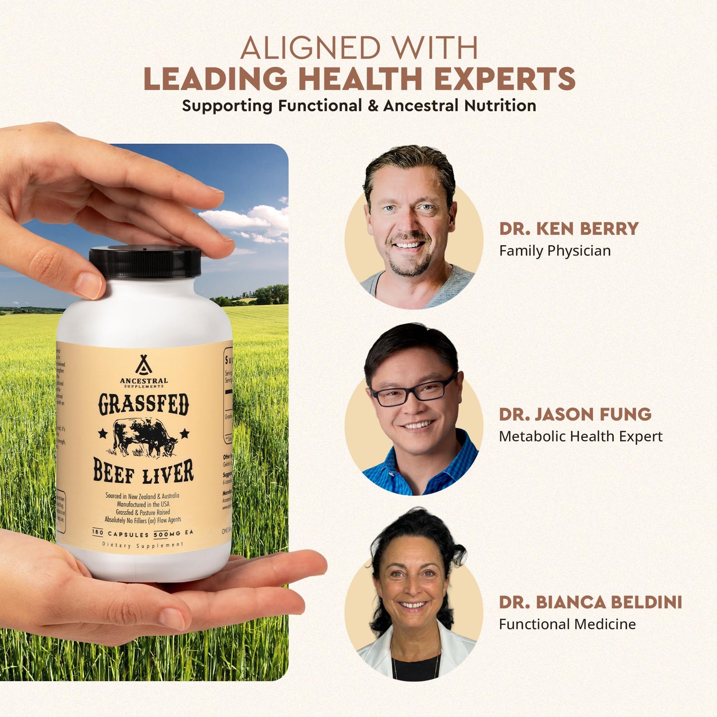 Ancestral Supplements Grass Fed Beef Liver 180 Capsules, Supports Energy Production, Detoxification, Digestion, Immunity and Full Body Wellness - PrimeBioHealth - canada supplements