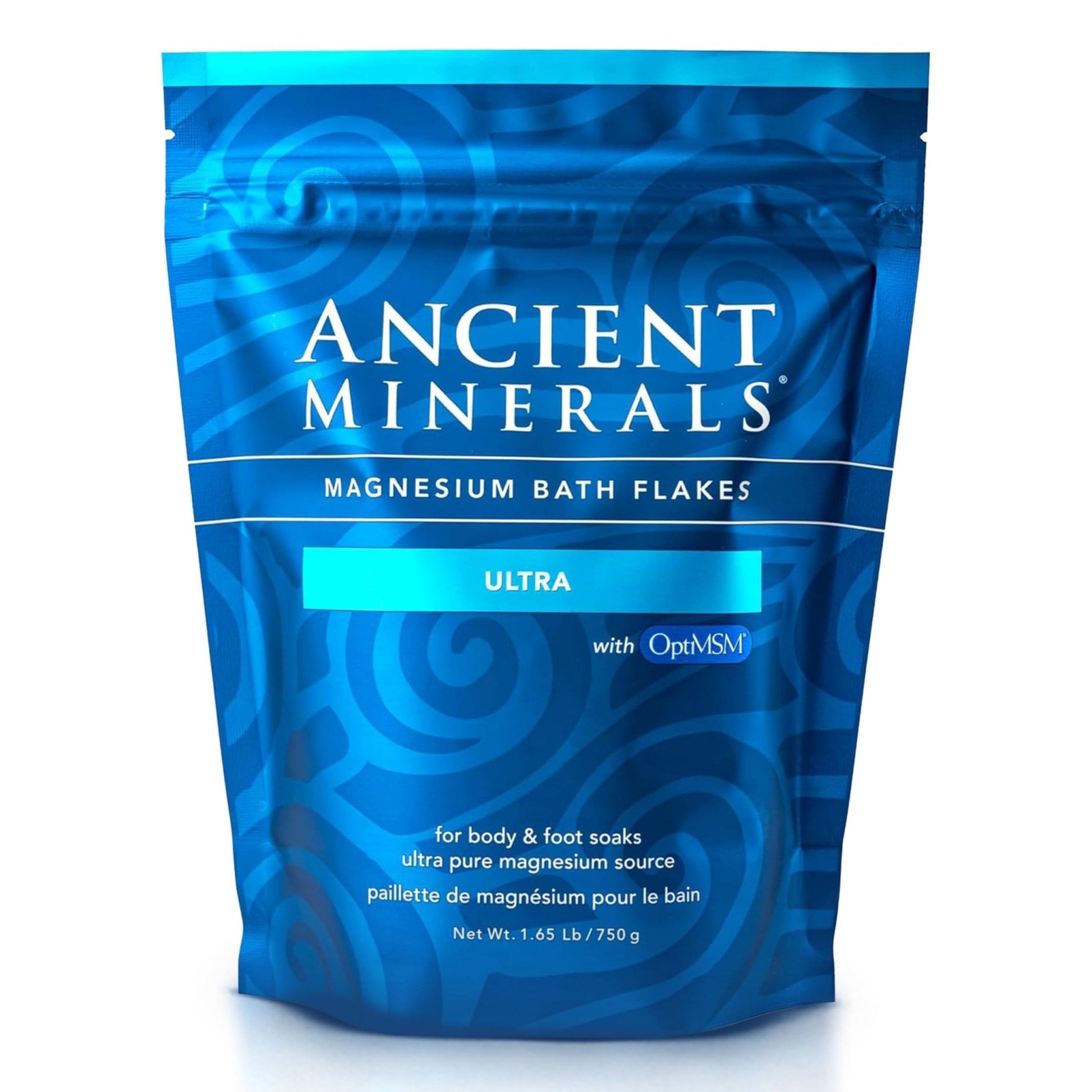Ancient Minerals Magnesium Bath Flakes Ultra with OptiMSM – Pure Zechstein Magnesium Chloride and Organic Sulfur Bath Salts, - PrimeBioHealth - canada supplements