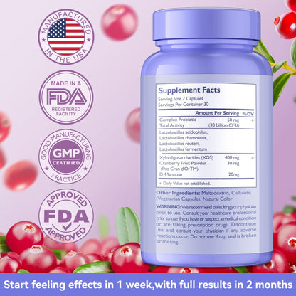AnFamer Vaginal Probiotics for Women Female,Promotes Ph Balance,Healthy Vaginal Odor & Flora,Urinary Tract Health with Prebiotics & Lactobacillus Probiotic - PrimeBioHealth - canada supplements