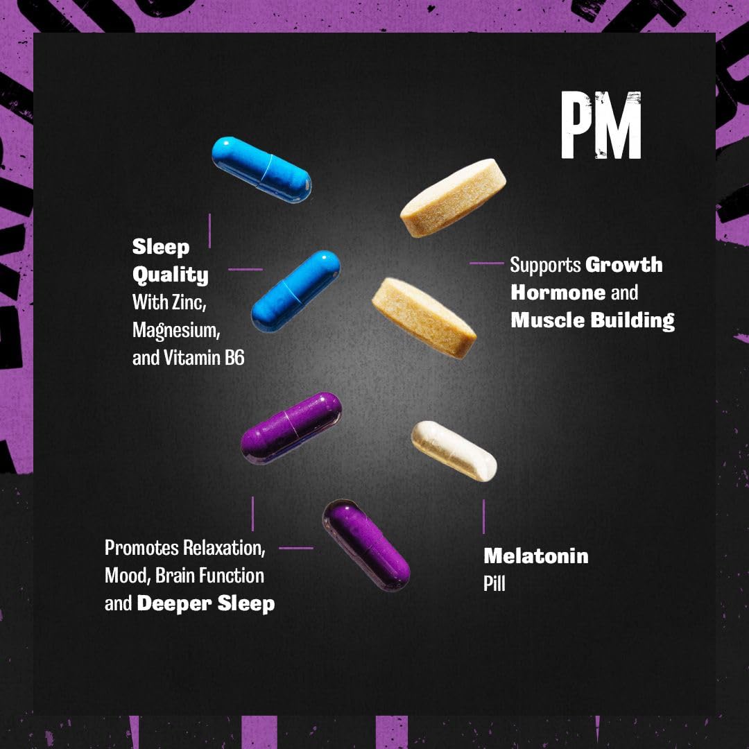 Animal PM - Sleep Aid for Adults Non-Habit Forming Relaxation Enhancer and Mood Support with Melatonin, L-Theanine, Zylaria, Zinc, Magnesium, Vitamin B6, GABA - PrimeBioHealth - canada supplements