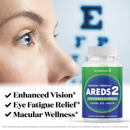 AREDS 2 Eye Vitamin & Mineral Supplement, Contains Lutein, Vitamin C, Zeaxanthin, Zinc & Vitamin E, with Added Copper - 60 Count - PrimeBioHealth - canada supplements