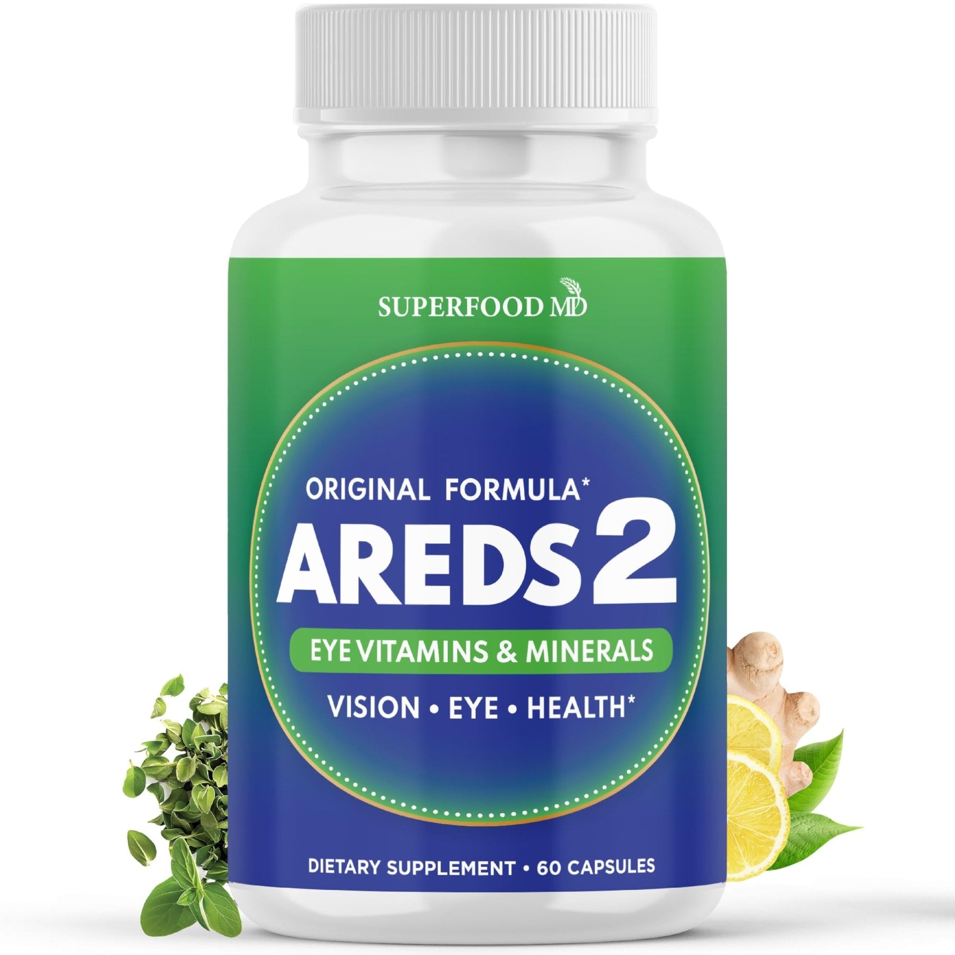 AREDS 2 Eye Vitamin & Mineral Supplement, Contains Lutein, Vitamin C, Zeaxanthin, Zinc & Vitamin E, with Added Copper - 60 Count - PrimeBioHealth - canada supplements