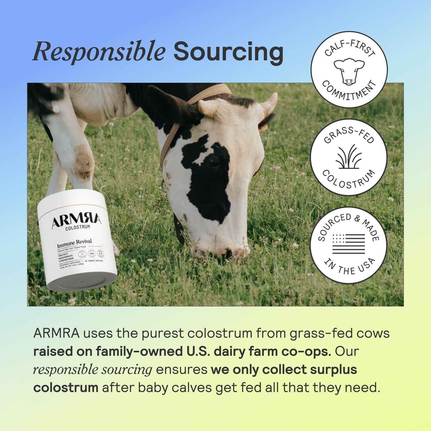 ARMRA Colostrum Powder | Unflavored | Gut Health & Bloating | Skin & Hair | Immunity | Keto, Gluten & Fat-Free | 120 Servings - PrimeBioHealth - canada supplements