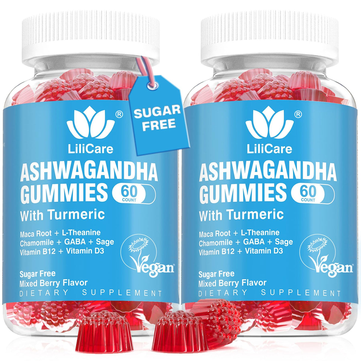 Ashwagandha Gummies 2000mg for Women Men - Sugar Free, Vegan - Organic Ashwagandha Root Extract Supplements Gummy & Vitamin D3 - PrimeBioHealth - canada supplements