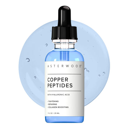 Asterwood Copper Peptides Serum for Face - with GHK-Cu Peptide and Hyaluronic Acid - Anti-Aging Facial Serum - 1 Fl Oz - PrimeBioHealth - canada supplements