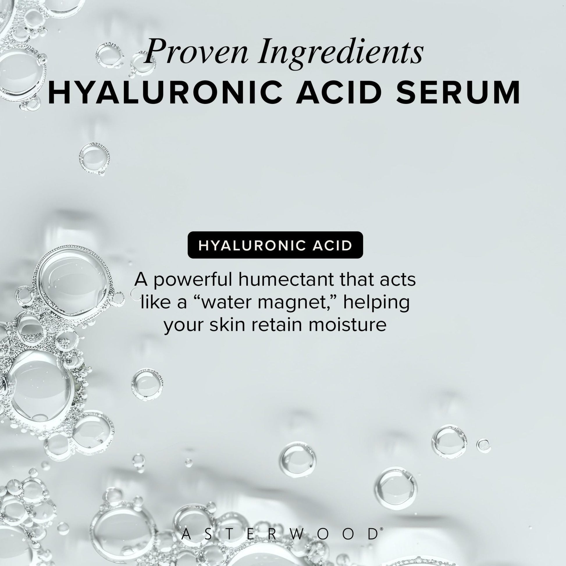Asterwood Hyaluronic Acid Serum for Face - Plumping, Anti-Aging, Hydrating - Fragrance-Free - 1 Fl Oz - PrimeBioHealth - canada supplements