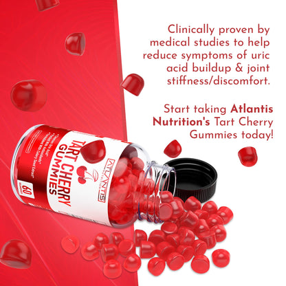 Atlantis Nutrition Tart Cherry Gummies with Celery Seed Extract - Advanced Uric Acid Cleanse for Immediate Relief | Joint Relief & Recovery - PrimeBioHealth - canada supplements