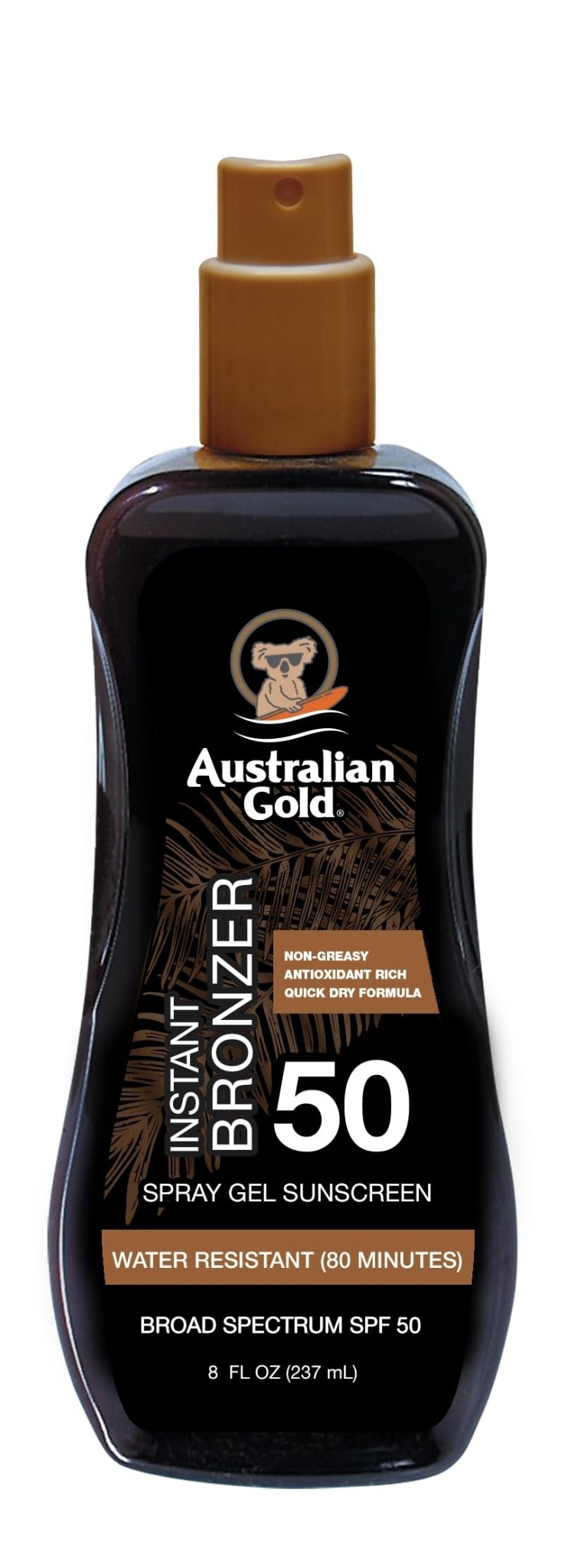 Australian Gold Spray Gel Sunscreen with Instant Bronzer SPF 50, 8 Ounce | Moisturize & Hydrate Skin - PrimeBioHealth - canada supplements