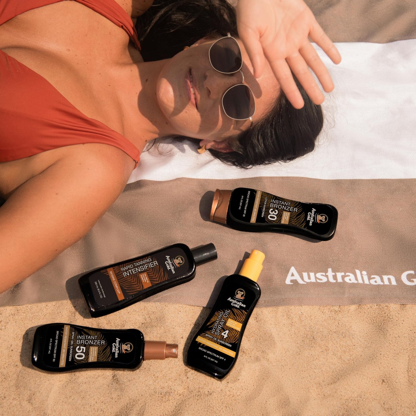 Australian Gold Spray Gel Sunscreen with Instant Bronzer SPF 50, 8 Ounce | Moisturize & Hydrate Skin - PrimeBioHealth - canada supplements