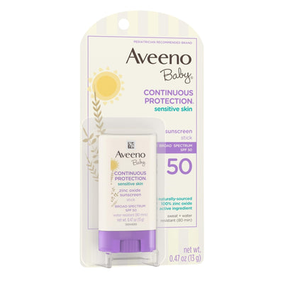Aveeno Baby Continuous Protection Mineral Sunscreen Stick for Sensitive Skin with Broad Spectrum SPF 50 Protection for Face & Body - PrimeBioHealth - canada supplements
