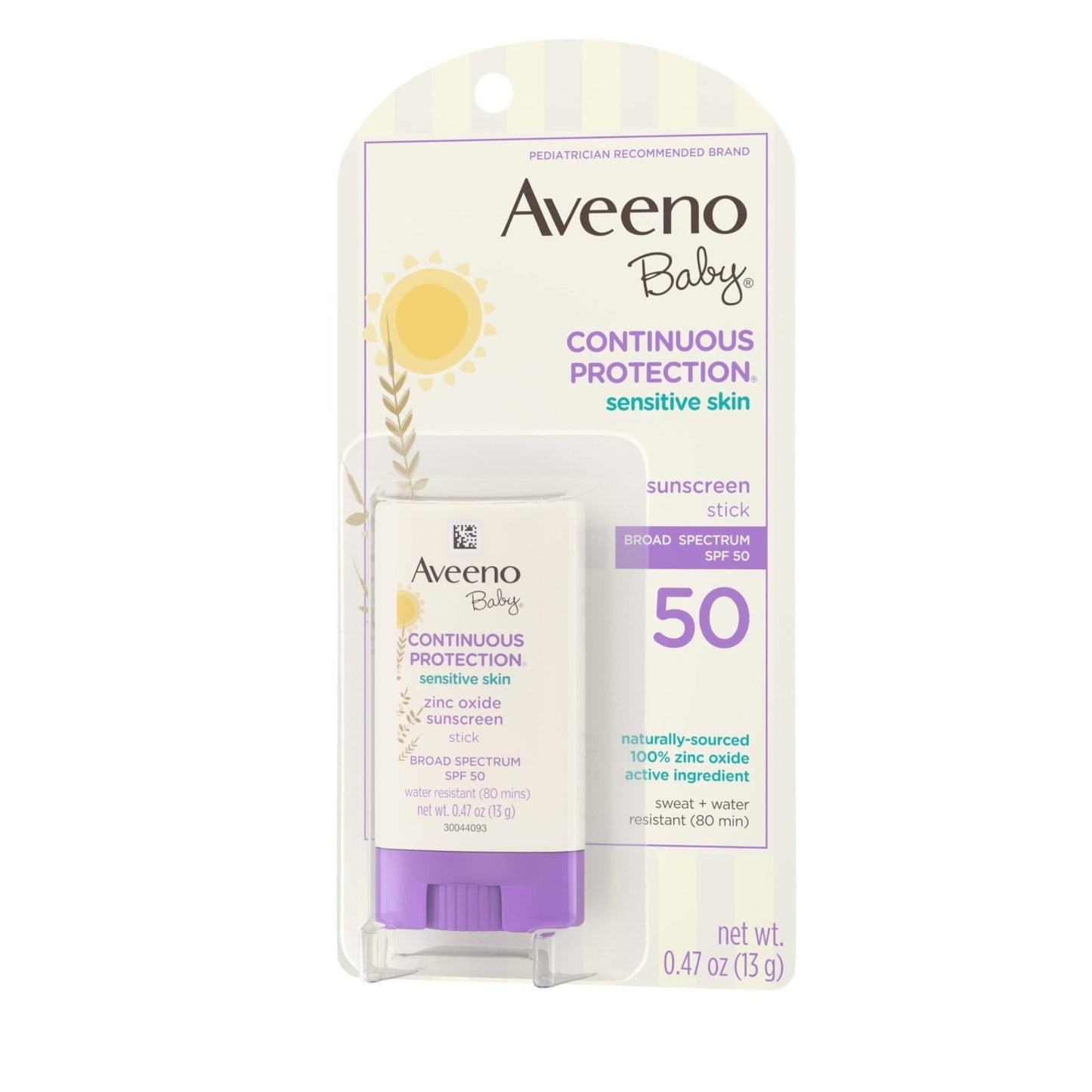 Aveeno Baby Continuous Protection Mineral Sunscreen Stick for Sensitive Skin with Broad Spectrum SPF 50 Protection for Face & Body - PrimeBioHealth - canada supplements