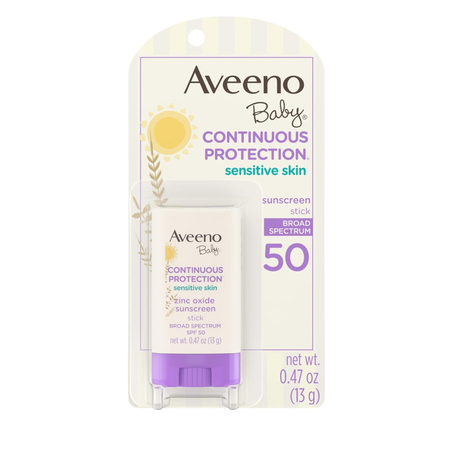 Aveeno Baby Continuous Protection Mineral Sunscreen Stick for Sensitive Skin with Broad Spectrum SPF 50 Protection for Face & Body - PrimeBioHealth - canada supplements