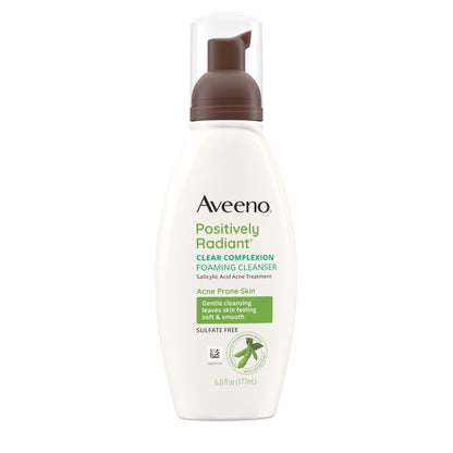 Aveeno Clear Complexion Foaming Oil-Free Facial Cleanser with Soy Extract & 0.5% Salicylic Acid, Acne Treatment Face - PrimeBioHealth - canada supplements