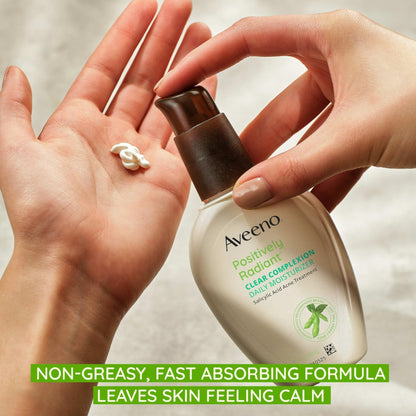Aveeno Positively Radiant Clear Complexion Face Moisturizer, Acne Facial Moisturizer with Soy and Salicylic Acid for Oily Skin, Hypoallergenic Formula - PrimeBioHealth - canada supplements