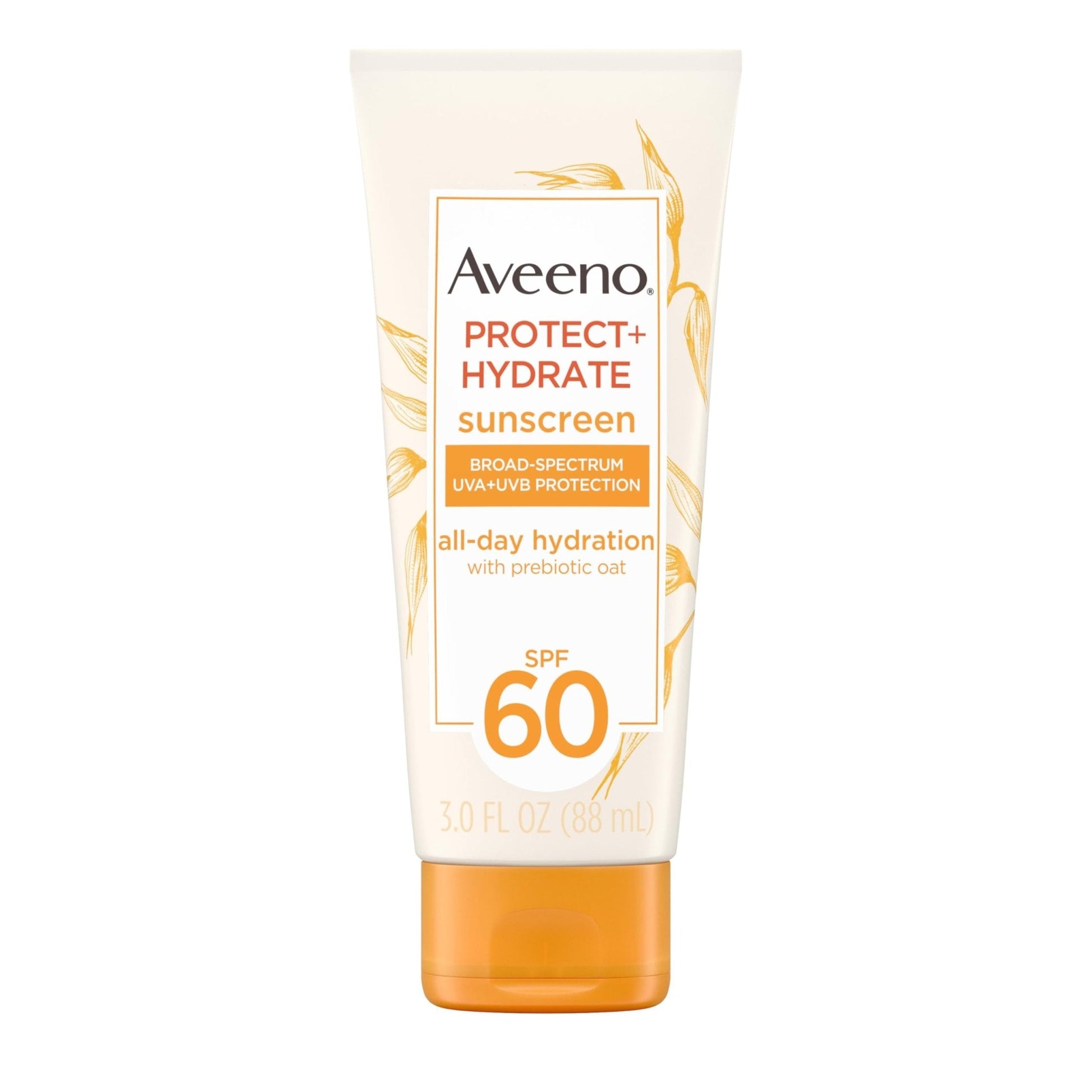 Aveeno Protect + Hydrate Moisturizing Body Sunscreen Lotion with Broad Spectrum SPF 60 & Prebiotic Oat, Weightless & Refreshing Feel - PrimeBioHealth - canada supplements