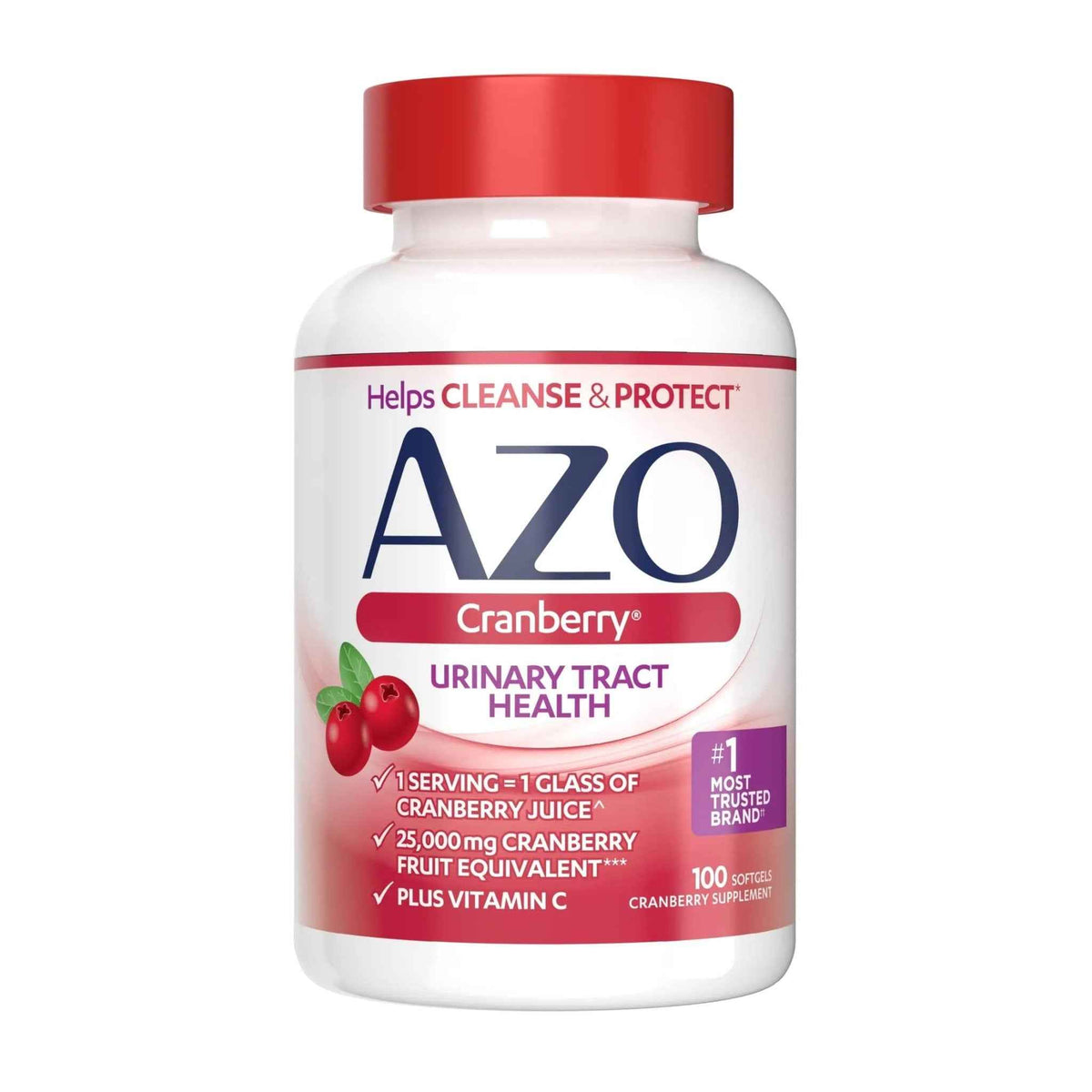 AZO Bladder Control with Go-Less Daily Supplement | Helps Reduce Occasional Urgency & Leakage | 54 Count Cranberry Urinary Tract Health | 100 Softgels