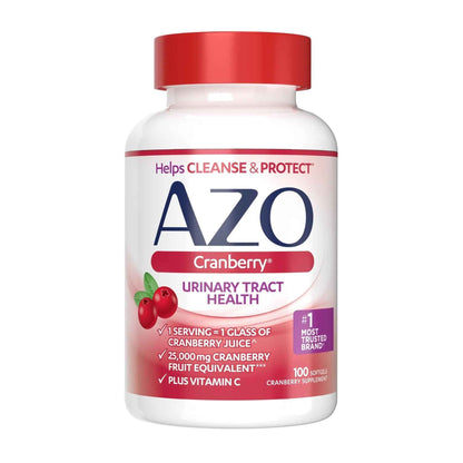 AZO Bladder Control with Go-Less Daily Supplement | Helps Reduce Occasional Urgency & Leakage | 54 Count Cranberry Urinary Tract Health | 100 Softgels