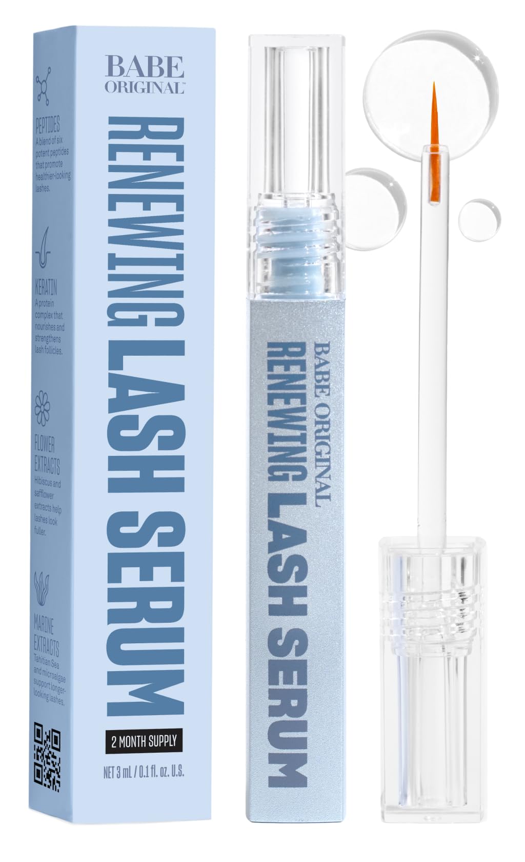 BABE ORIGINAL Renewing Lash Serum – Prostaglandin-Free, Peptide-Infused Gentle Lash Serum for Fuller, Longer-Looking Lashes, Lash Enhancing Treatment - PrimeBioHealth - canada supplements