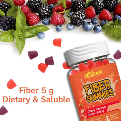 Babivek Fiber Gummies for Women and Men – Dietary Fiber, Gut Health Support, Vegan, Non-GMO, Non-Gluten, Mixed Berry & Strawberry Flavors, 60 Count(Pack of 2) - PrimeBioHealth - canada supplements