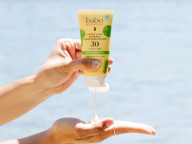 Babo Botanicals Zinc Sunscreen Lotion SPF 30 with 100% Mineral Actives, Non-Greasy, Water-Resistant, Fragrance-Free - PrimeBioHealth - canada supplements
