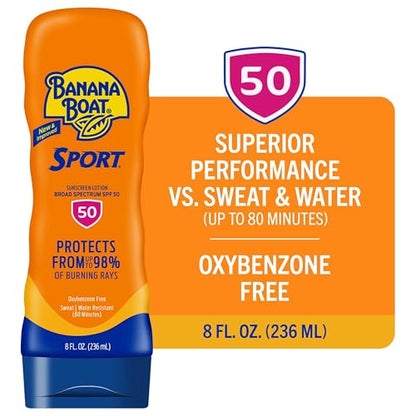 Banana Boat Sport Ultra SPF 50 Sunscreen Lotion, 8oz | Banana Boat Sunscreen SPF 50 Lotion, Oxybenzone Free - PrimeBioHealth - canada supplements
