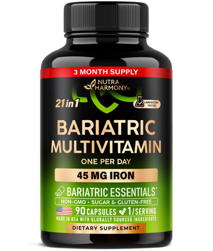 Bariatric Multivitamin - 45 mg Iron Supplements - Made in USA - for Women & Men - All-in-One, 21 Essential Vitamins - Gastric Sleeve Support - PrimeBioHealth - canada supplements
