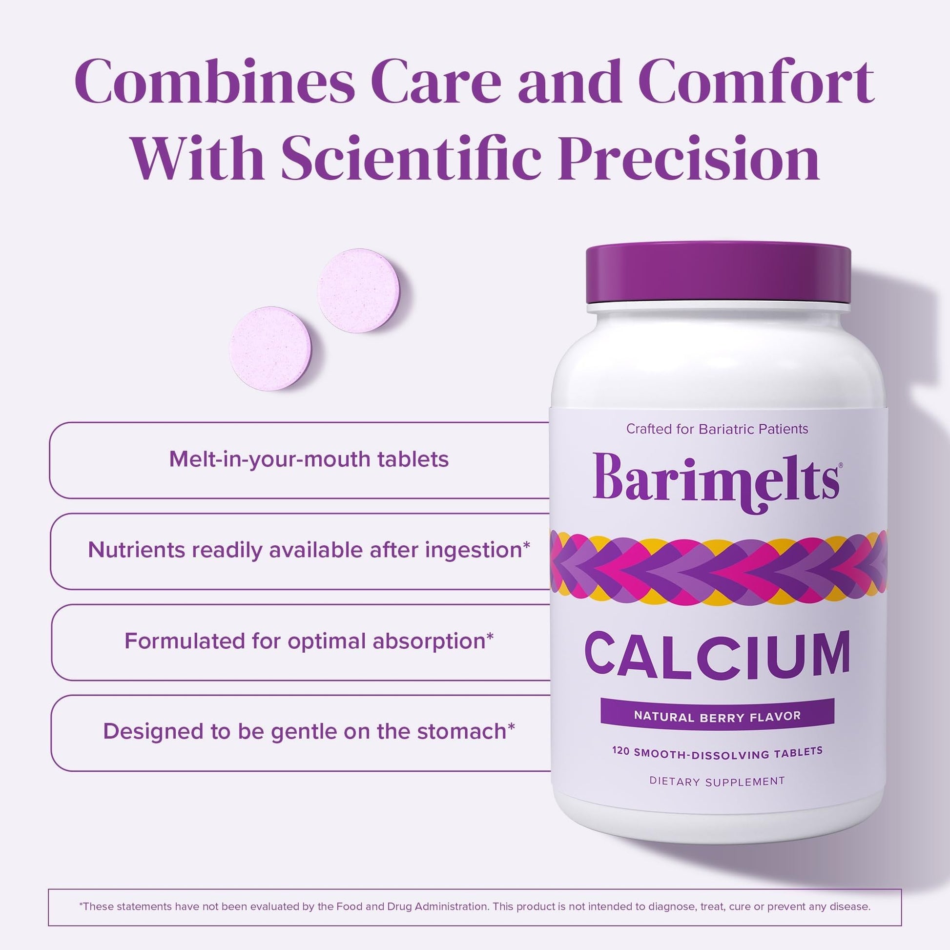 BariMelts Calcium Citrate with Vitamin D3 & Magnesium, 120 Smooth-Dissolving Tablets (1-Month Supply), Bariatric Calcium Supplements - PrimeBioHealth - canada supplements