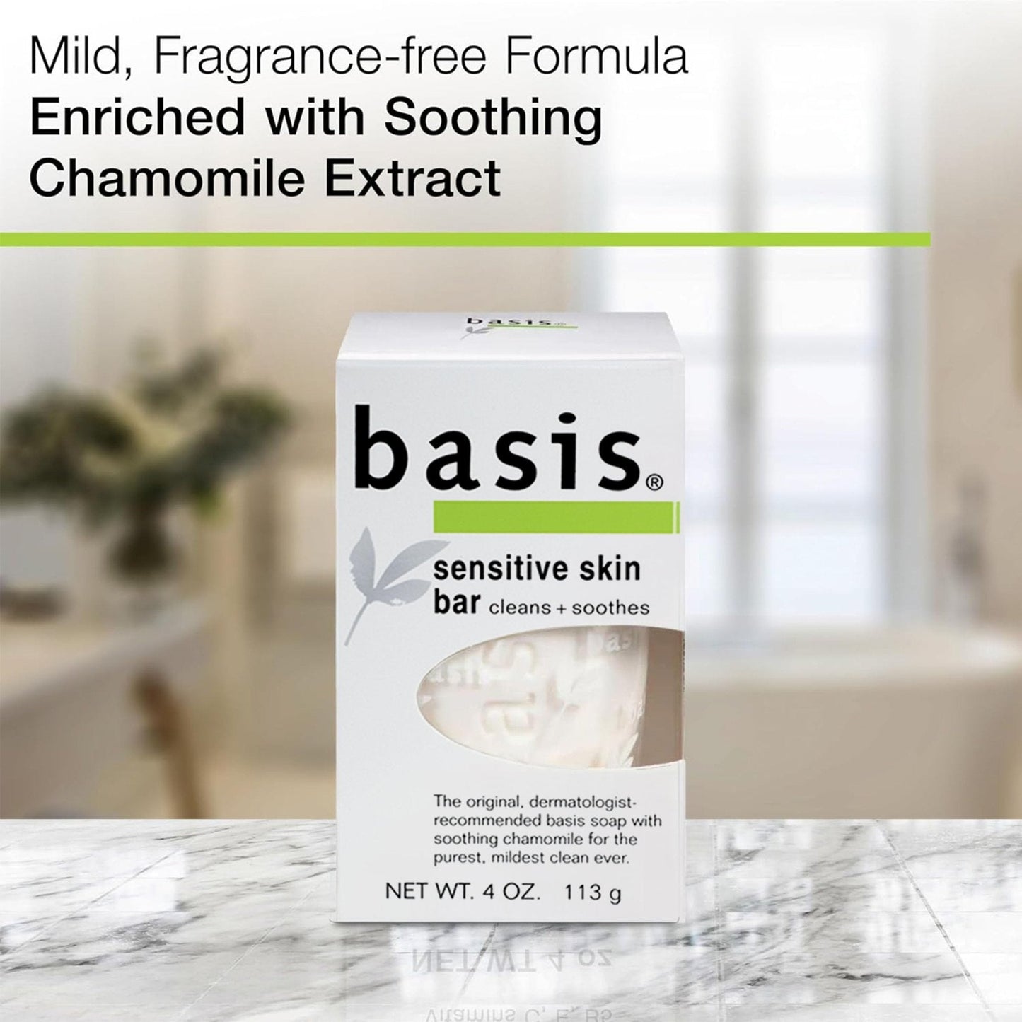 Basis Sensitive Skin Bar Soap for Body, Hands and Face, Unscented Soap Bar for Sensitive Skin with Chamomile and Aloe Vera - PrimeBioHealth - canada supplements