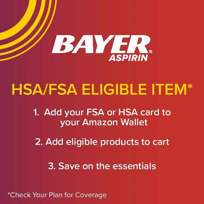 Bayer Aspirin Extra Strength, Aspirin 500mg, Pain Relief Pills, Fever Reducer and Headache Relief for Adults, 100 ct