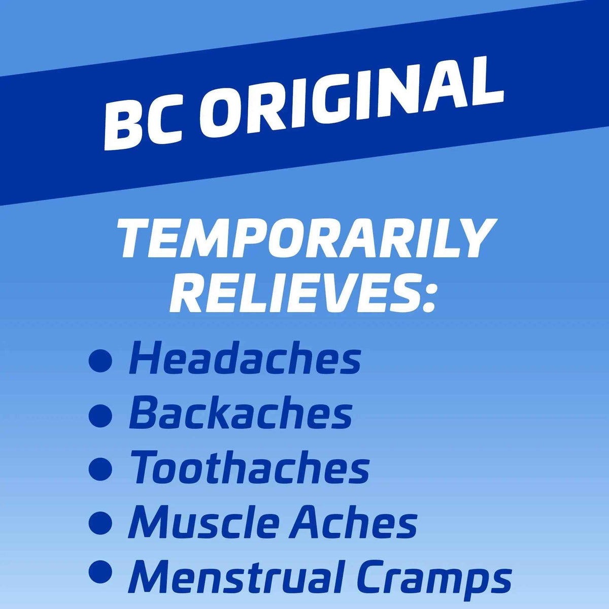 BC Original Headache Relief Powder, Dual-Action Aspirin & Caffeine Dissolve Packs, to Relieve Body Aches, Toothaches & Menstrual Cramps, 50 Count