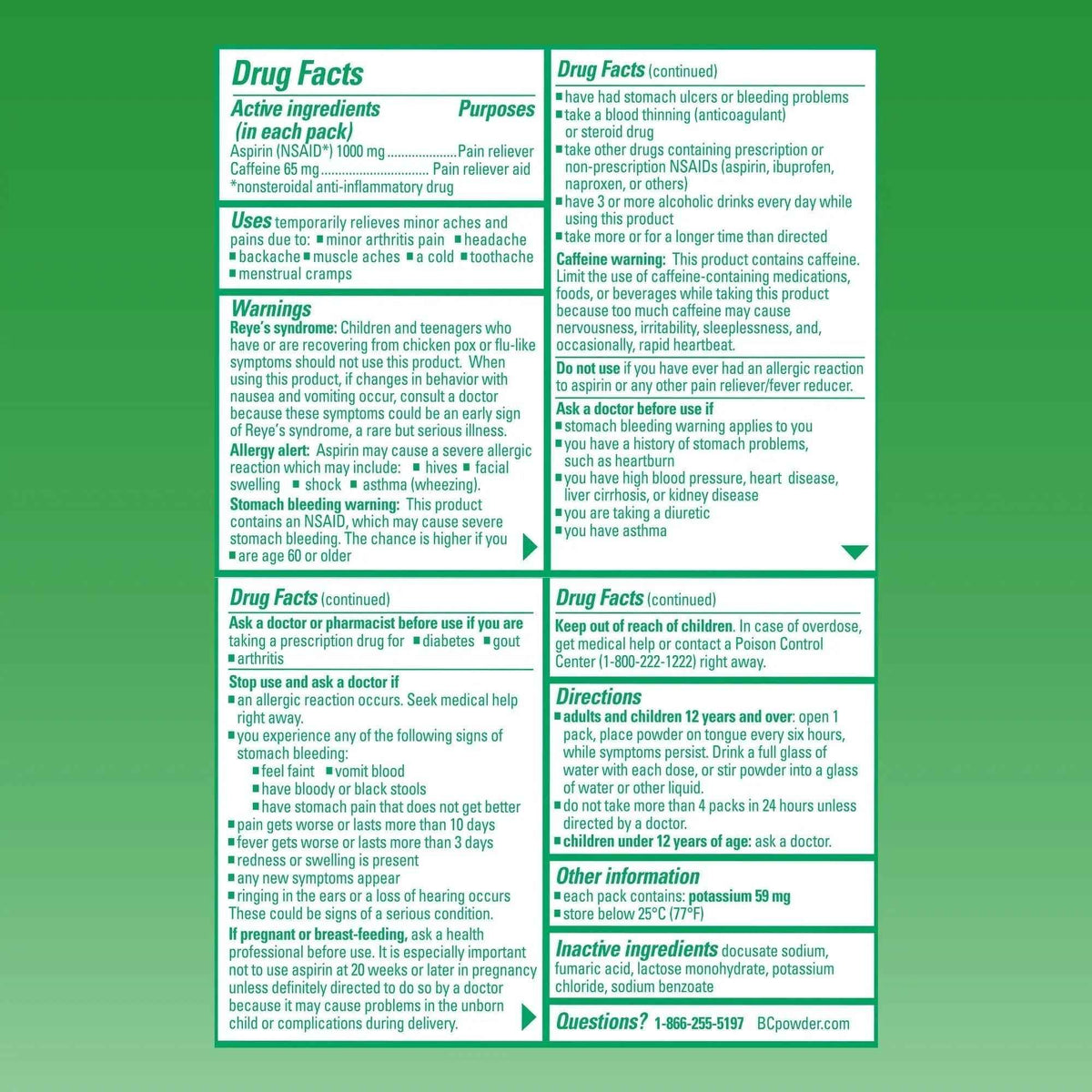 BC Pain Relief Powder, Arthritis Pain, 50 ct (Pack of 1)