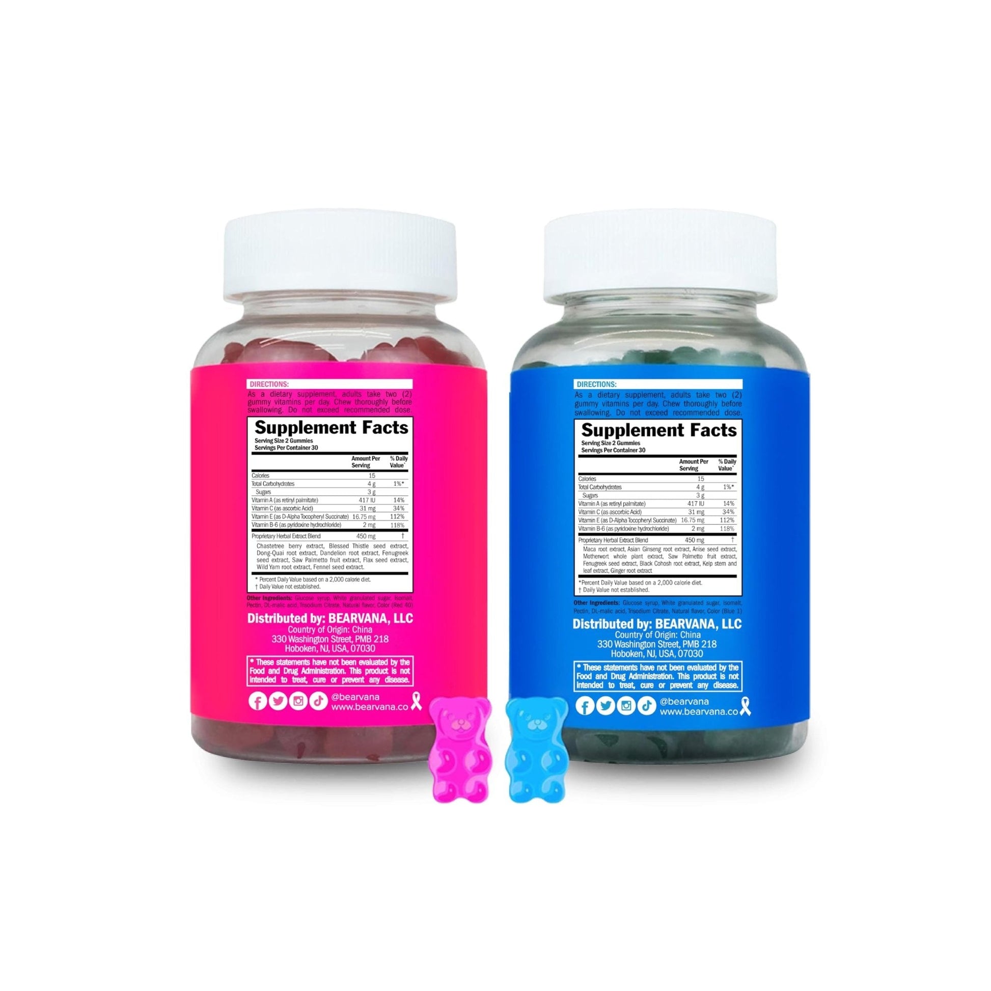 BEARVANA Top & Peach Support Combo Pack Multivitamin Gummies for Women | Includes Herbal Extracts & Essential Vitamins - PrimeBioHealth - canada supplements