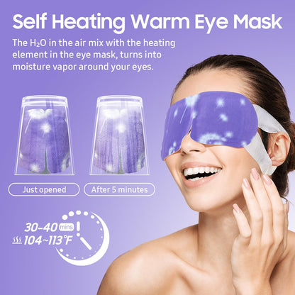 BeHoomi Steam Eye Mask, 10 Packs Heated Eye Mask, Self Heating Disposable SPA Warm Compress for Eyes Sleep Mask, Travel Essentials - PrimeBioHealth - canada supplements
