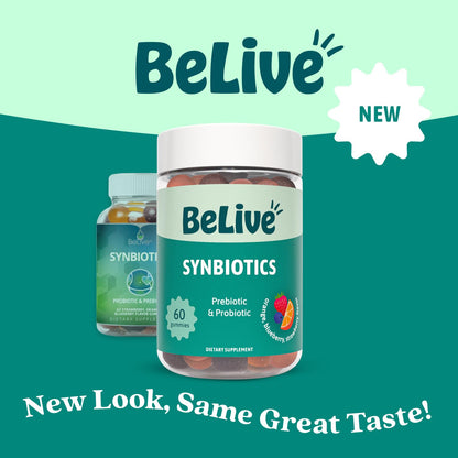 BeLive Synbiotics - Probiotic & Prebiotic Fiber Gummies – High Strength Inulin (3g), Dietary Fiber Supplement, Digestive Support for Kids & Adults - PrimeBioHealth - canada supplements