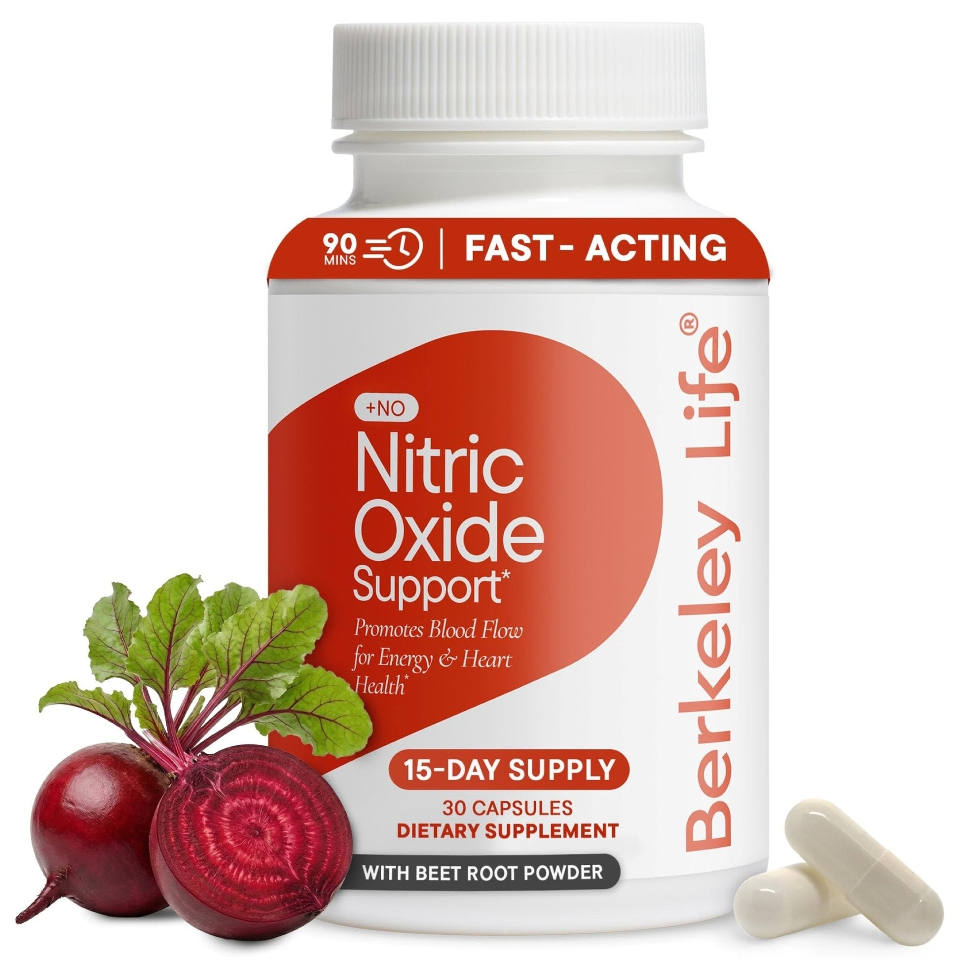 Berkeley Life Nitric Oxide Support Supplement - Nitric Oxide Booster for Men & Women - Blood Flow & Circulation with Beet Root Powder to Support Energy, - PrimeBioHealth - canada supplements